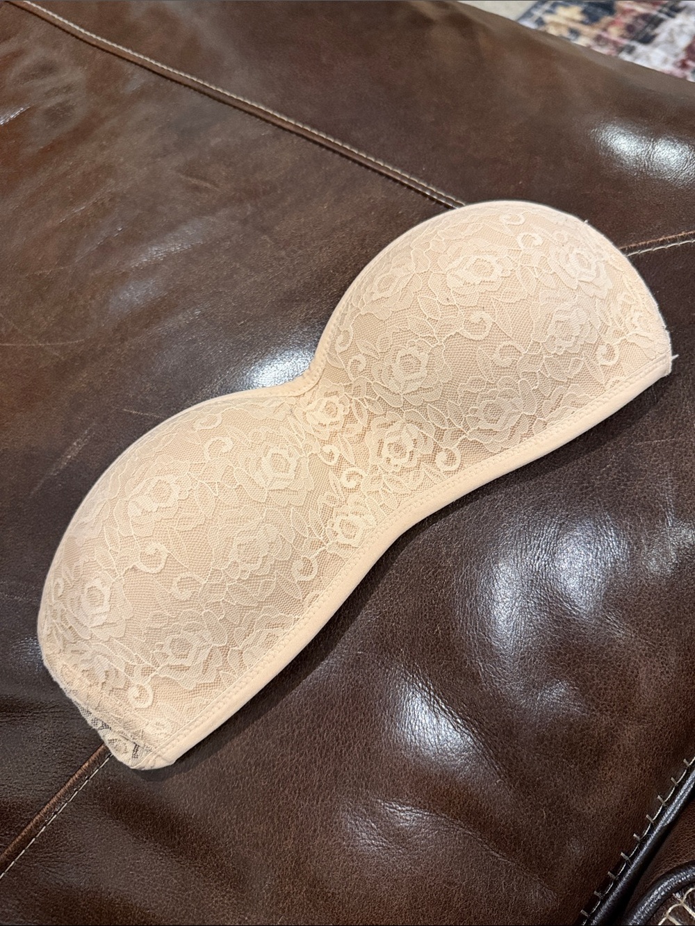 PINK Victoria's Secret Padded Lace Bandeau - Nude